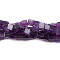 5mm Amethyst Smooth Cube Beads, 16-Inch Strand