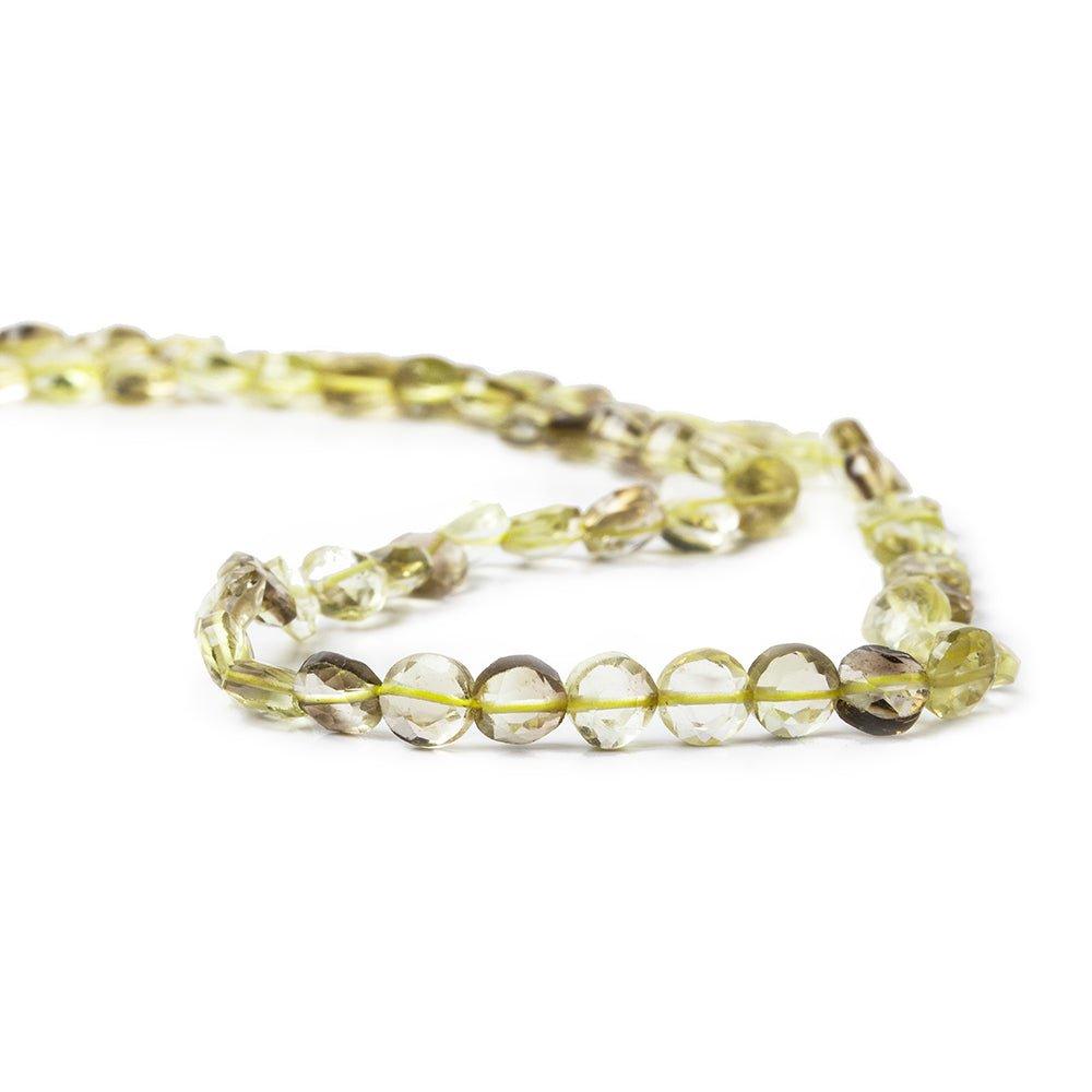 5mm Bi-colored Quartz Beads Faceted Coin Beads, 14 inch,