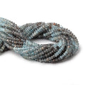 Copper Moss Aquamarine Faceted Rondelle Beads, 5mm, 14-Inch Strand
