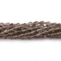 5x3–6x4mm Smoky Quartz Straight-Drilled Faceted Teardrop Beads, 14.5-Inch Strand