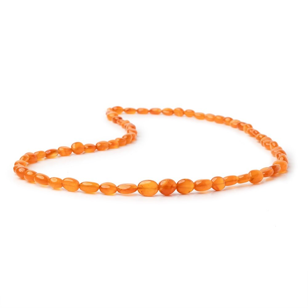 Carnelian Smooth Oval Beads, 5 × 4–8 × 6mm, 16-Inch Strand