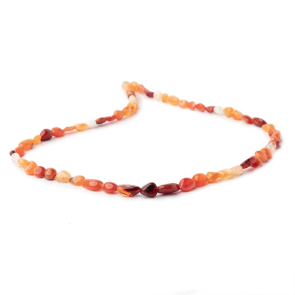 5x5–8x6mm Mexican Fire Opal Smooth Nugget Beads, 18-Inch Strand