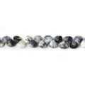 5x5mm Dendritic Opal Micro-Faceted Heart Beads, 6-Inch Strand