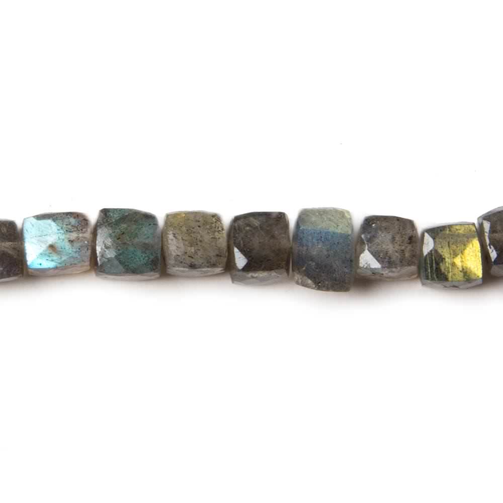 5mm Labradorite Faceted Cube Beads, 8-Inch Strand