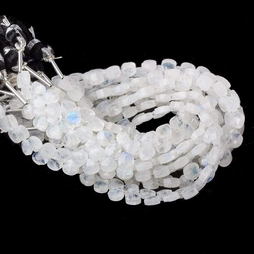 Rainbow Moonstone Heart Micro-Briolette Beads 6 inch 50 pieces