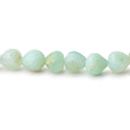 5x6.5–7x7mm Blue Peruvian Opal Faceted Candy Kiss Beads, 8-Inch Strand