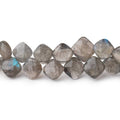 6–10mm Labradorite Faceted Pillow Beads, 8-Inch Strand