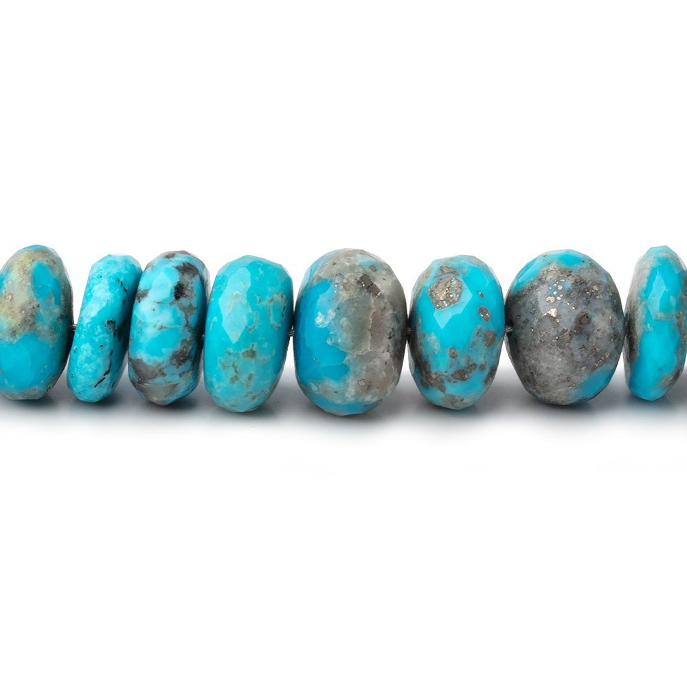 Sleeping Beauty Turquoise Faceted Rondelle Beads, 6–10mm, 16-Inch Strand