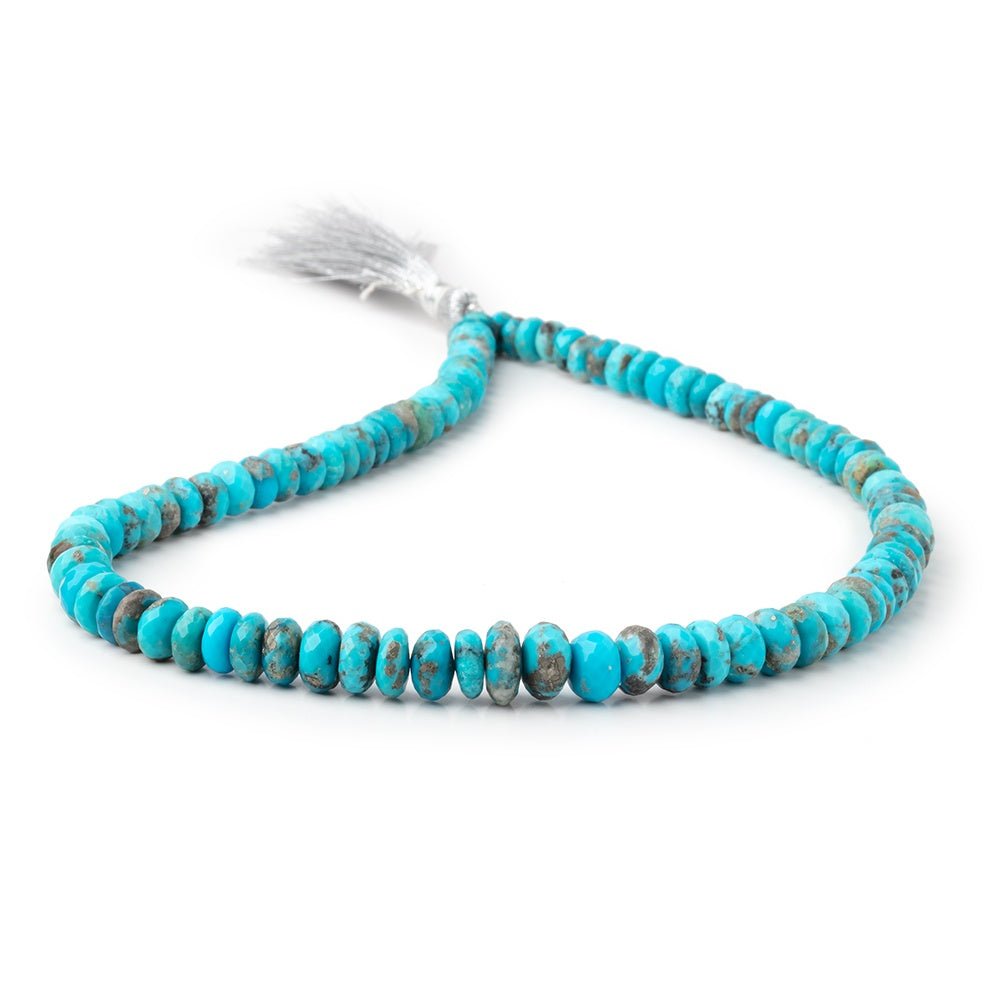 Sleeping Beauty Turquoise Faceted Rondelle Beads, 6–10mm, 16-Inch Strand