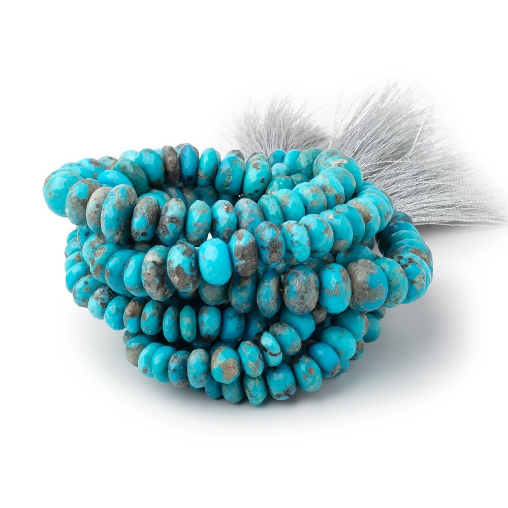 Sleeping Beauty Turquoise Faceted Rondelle Beads, 6–10mm, 16-Inch Strand