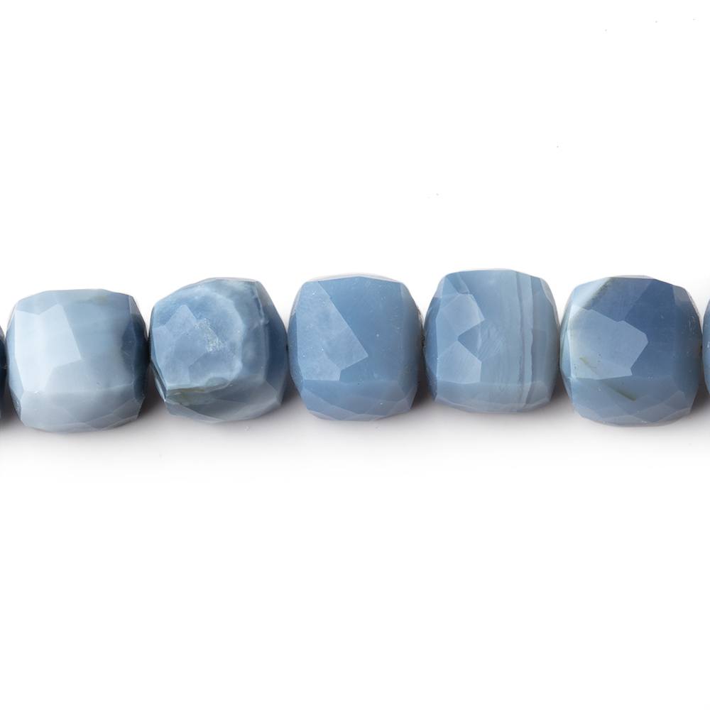 6–7mm Owyhee Denim Blue Opal Faceted Cube Beads, 8-Inch Strand