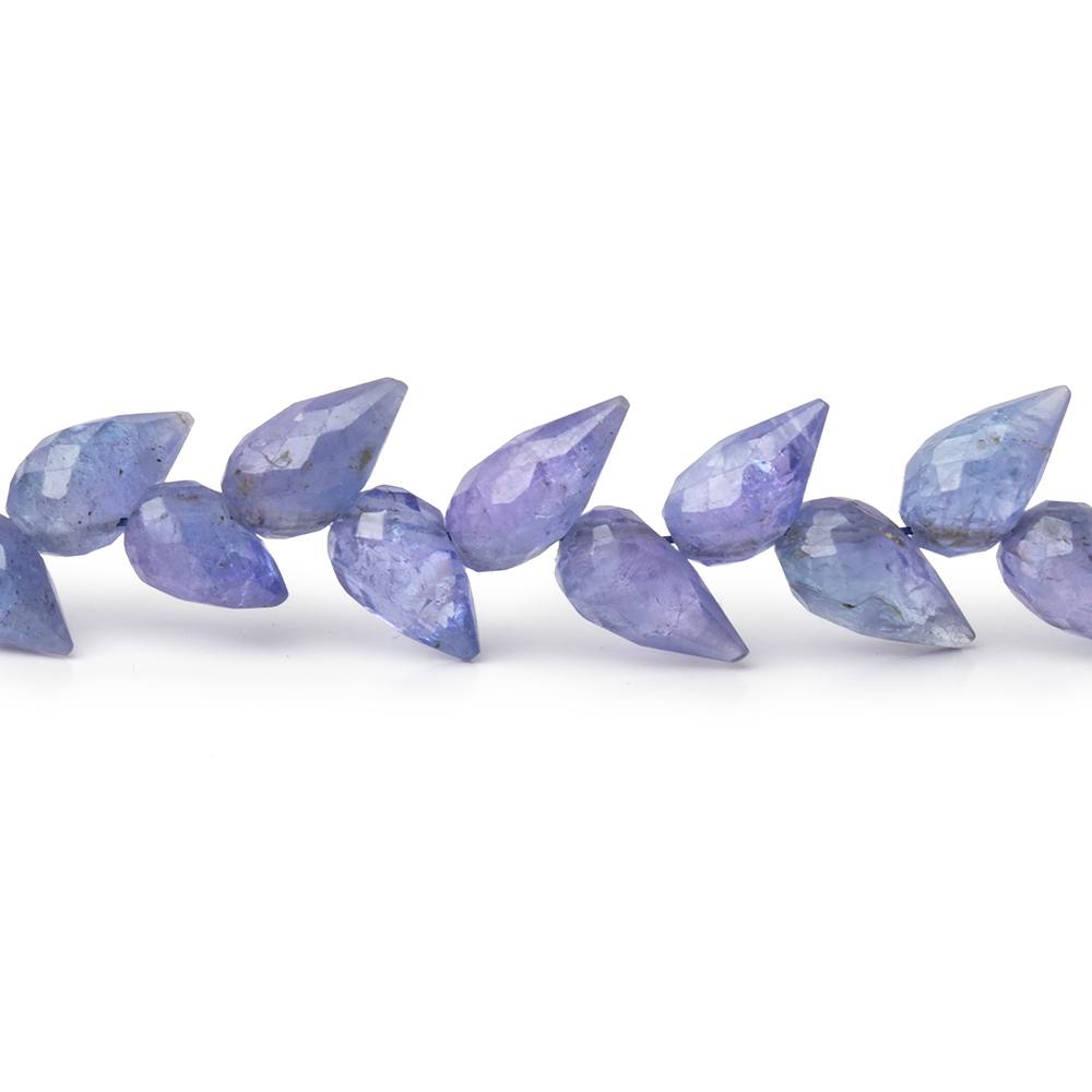 6-7mm Tanzanite Shoulder Drill Faceted Tear Drop 3.75 inch 20 Beads AA