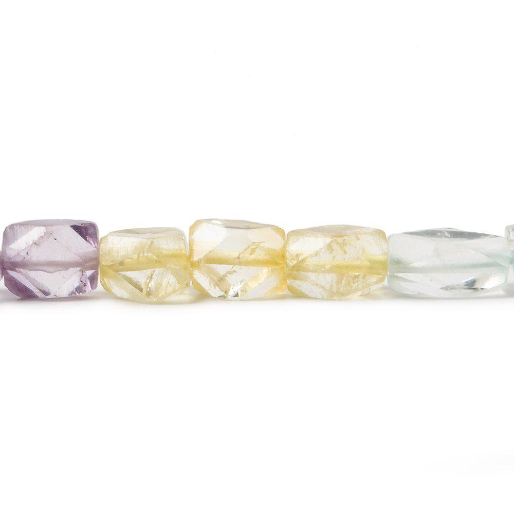 9x5mm Multi Gemstone Faceted Rectangle Beads 14 inch