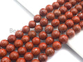Red Jasper Faceted Round Beads, 15–16-Inch Strand