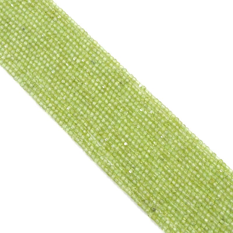 Peridot Faceted Cube Beads, 2.5mm, 15–16-Inch Strand