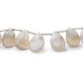 Champagne Agate Faceted Pear Beads, 8 × 7–11 × 8mm, 8-Inch Strand