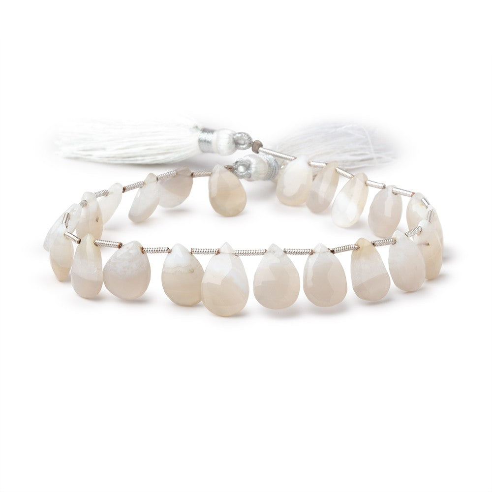 Champagne Agate Faceted Pear Beads, 8 × 7–11 × 8mm, 8-Inch Strand