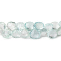 Aquamarine Faceted Heart Briolette Beads, 7–8.5mm, 8-Inch Strand
