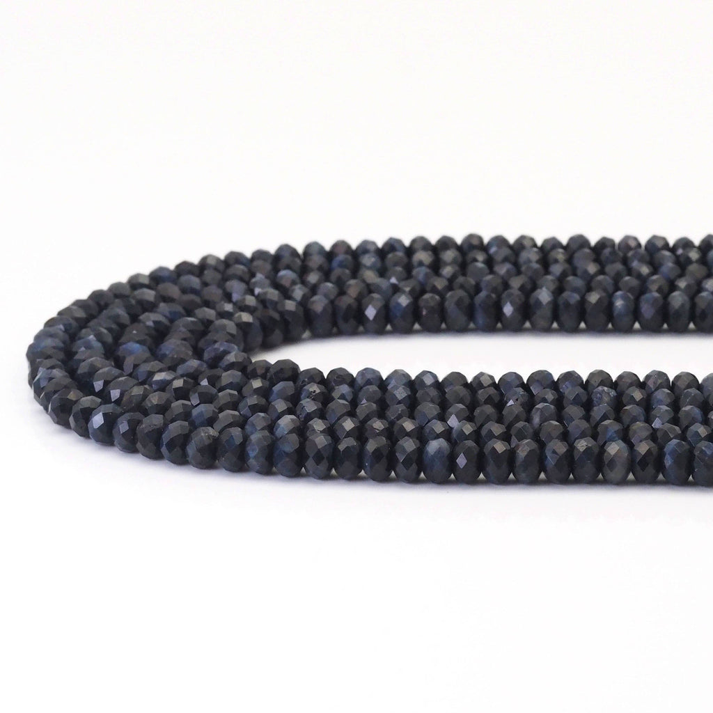 Blue Tiger’s Eye Faceted Rondelle Beads, 4 × 6mm, 15–16-Inch Strand