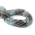 Copper Moss Aquamarine Faceted Rondelle Beads, 6.5mm, 14-Inch Strand