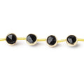 Vermeil Bezel Black Onyx Faceted Coin Beads, 6.5mm, 20-Bead Strand