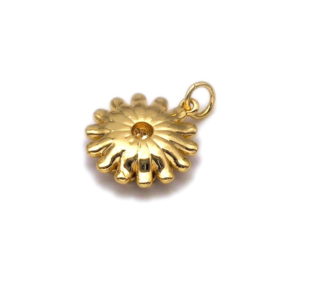 Enamel Daisy Flower Charm - Colorful Pendant 12mm