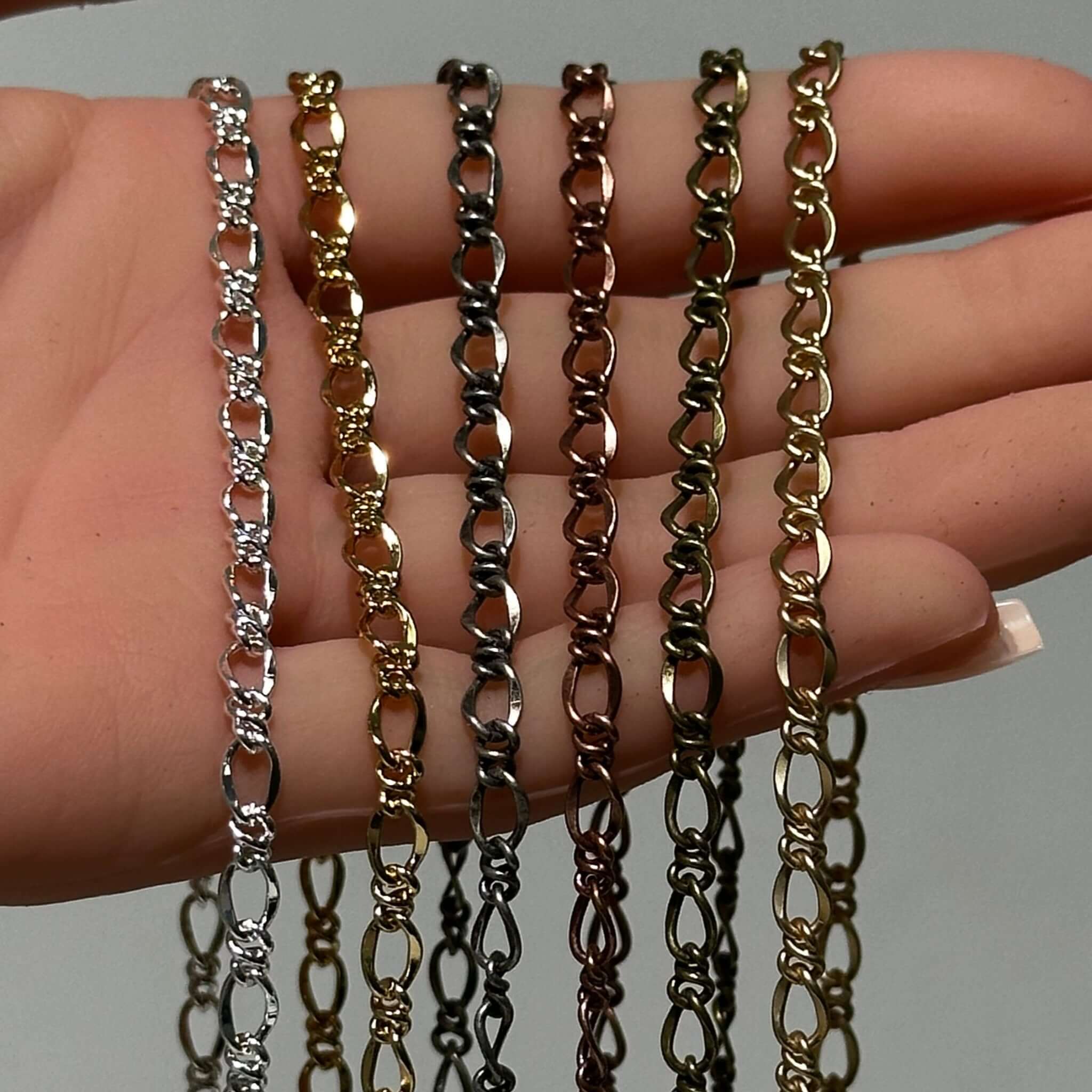 Figaro Chain - Medium Size - Multiple Colors - Nickel-Free - Per Foot CH-1600