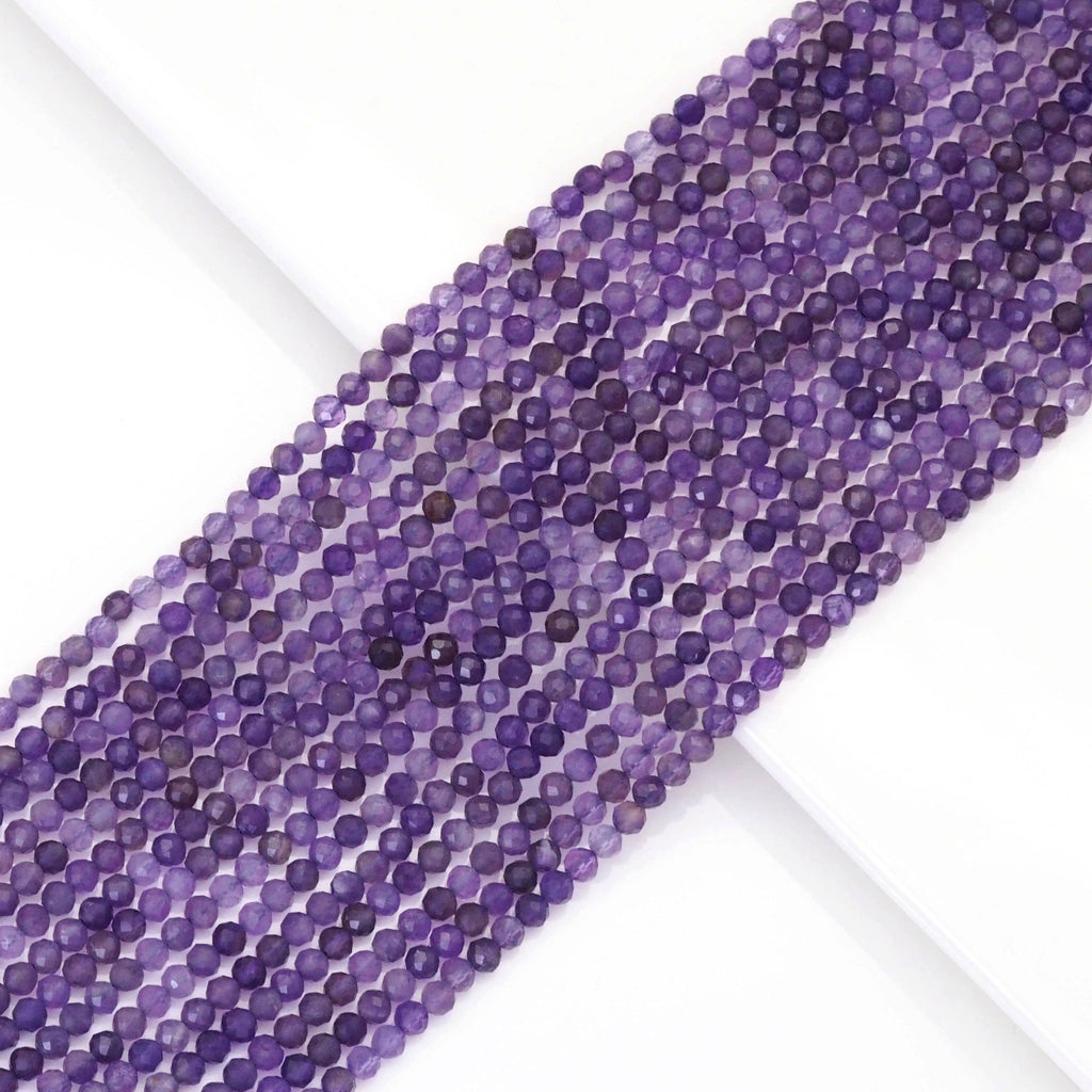 Amethyst Faceted Round Beads, 2–4mm, 15–16-Inch Strand