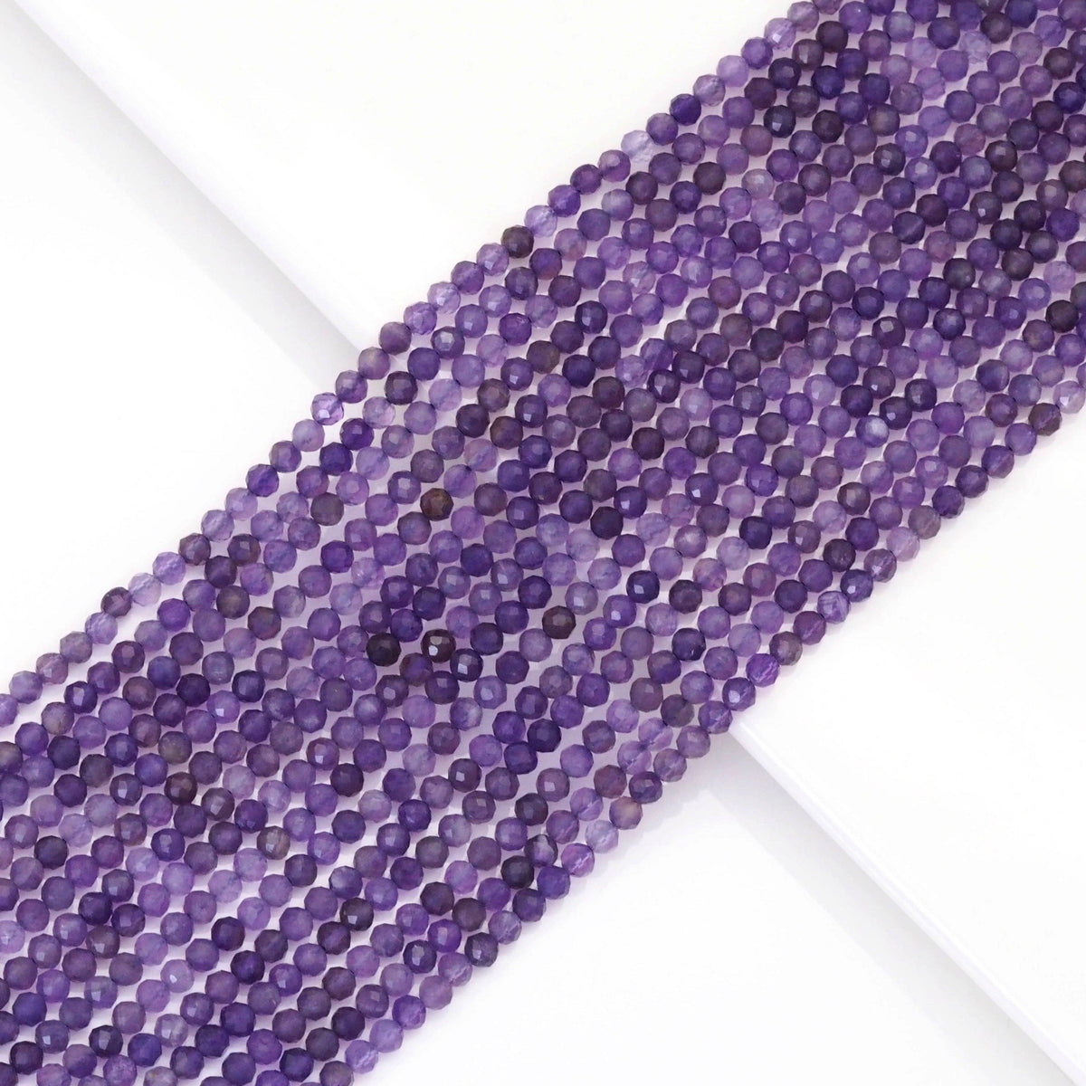 Amethyst Faceted Round Beads, 2–4mm, 15–16-Inch Strand