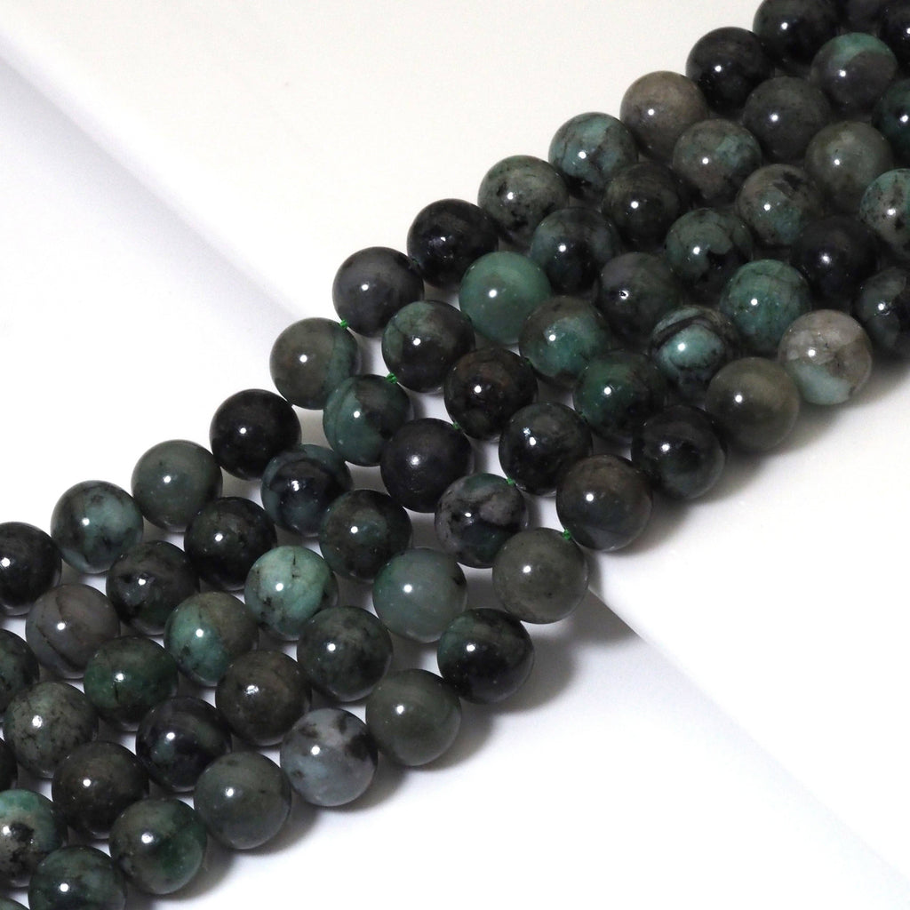 Emerald Smooth Round Bead Strand – 6mm, 8mm or 10mm