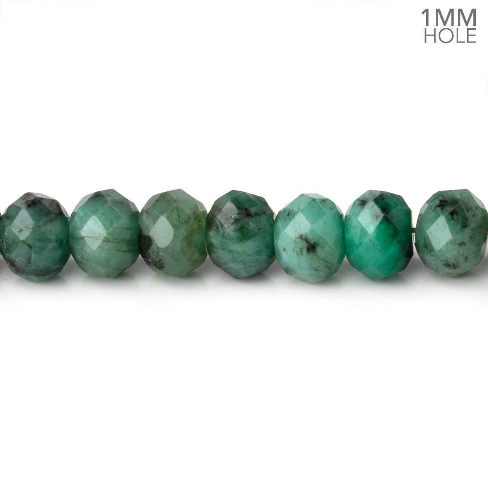 Brazilian Emerald Faceted Rondelle Bead Strand – 6mm, 1mm Hole