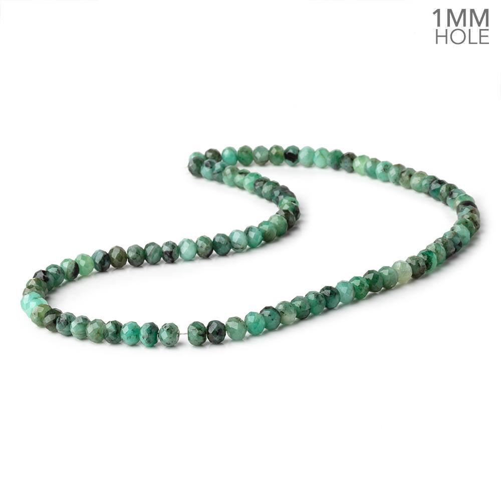 Brazilian Emerald Faceted Rondelle Bead Strand – 6mm, 1mm Hole