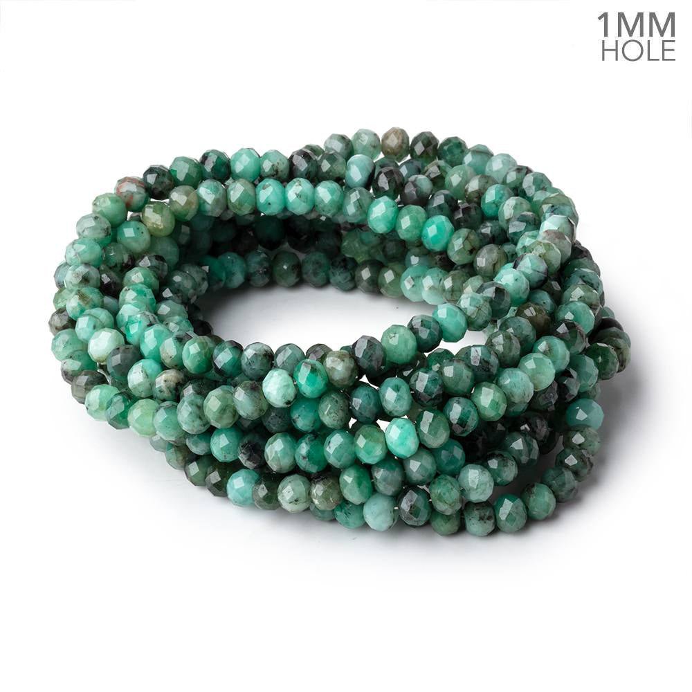 Brazilian Emerald Faceted Rondelle Bead Strand – 6mm, 1mm Hole