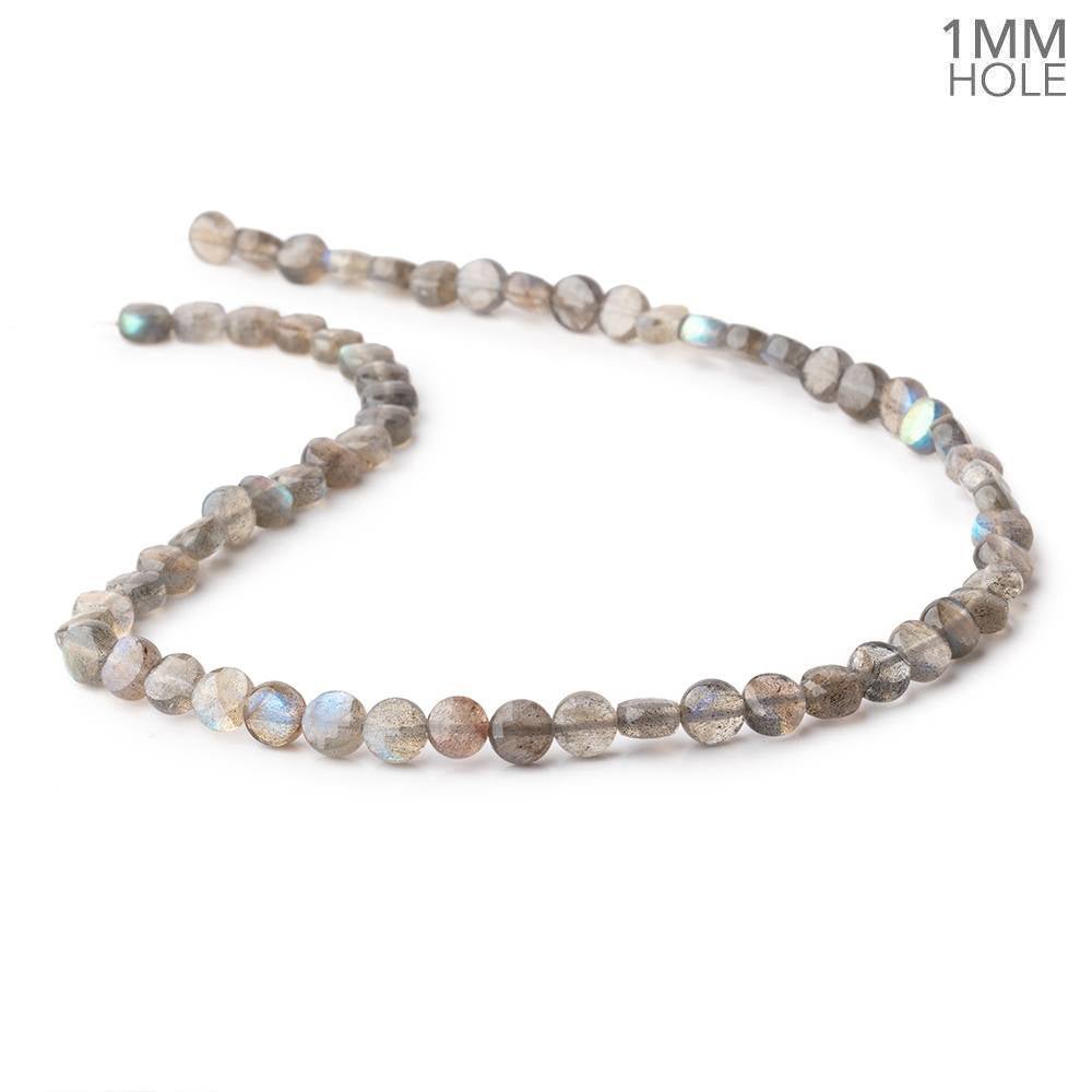 6mm Labradorite Checkerboard-Faceted Coin Beads, 15-Inch Strand