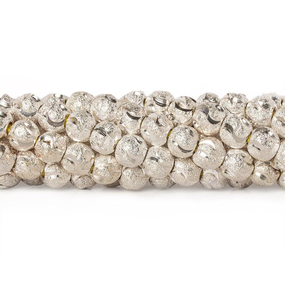 6mm Sterling Silver Plated Brass Half Moon Stardust Rounds 8 inch 37 beads