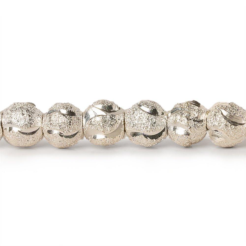 6mm Sterling Silver Plated Brass Half Moon Stardust Rounds 8 inch 37 beads