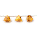 7–8mm Citrine Top-Drilled Faceted Trillion Beads, 8-Inch Strand