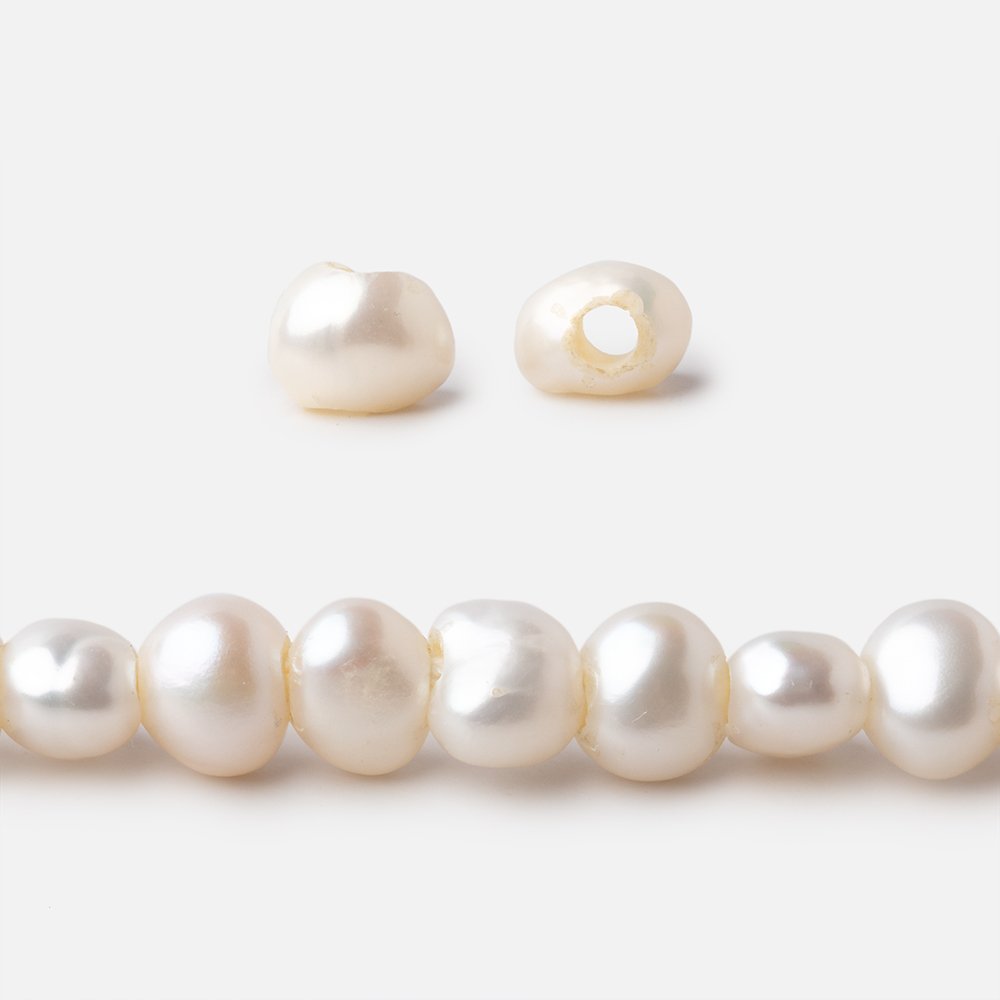 Cream Baroque Large-Hole Freshwater Pearl Strand – 7–8mm, 15 Inch