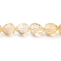 7–9mm Citrine Checkerboard-Faceted Teardrop Beads, 16-Inch Strand
