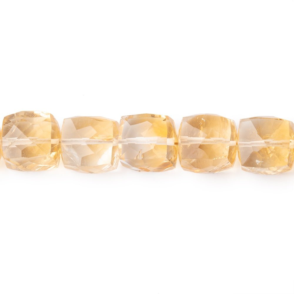 7–9mm Citrine Faceted Cube Beads, 7-Inch Strand
