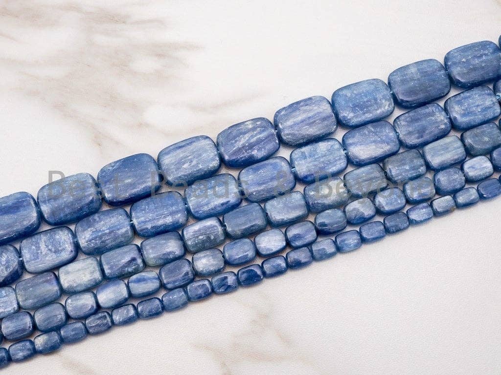 Blue Kyanite Smooth Flat Rectangle Beads, 15–16-Inch Strand