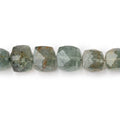 Moss Aquamarine Faceted Cube Beads, 7.5–9mm, 8.75-Inch Strand