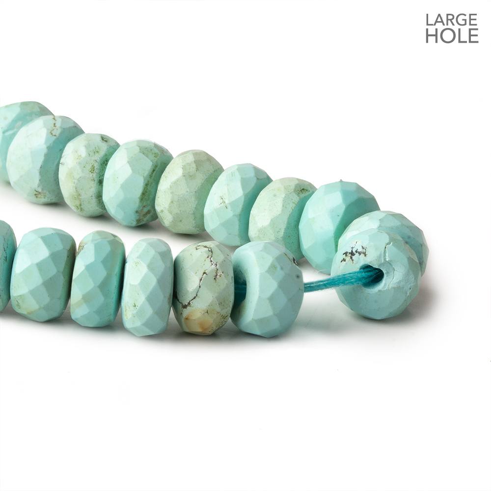 Reconstituted Turquoise Faceted Rondelle Beads, 7.5mm, 16-Inch Strand