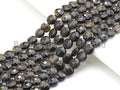 Double Sided Turtle Shell Cut Natural Silver Obsidian Coin Shape beads, 6mm/8mm/10mm Natural Gemstone Beads, 15.5" Full strand, Sku#U797