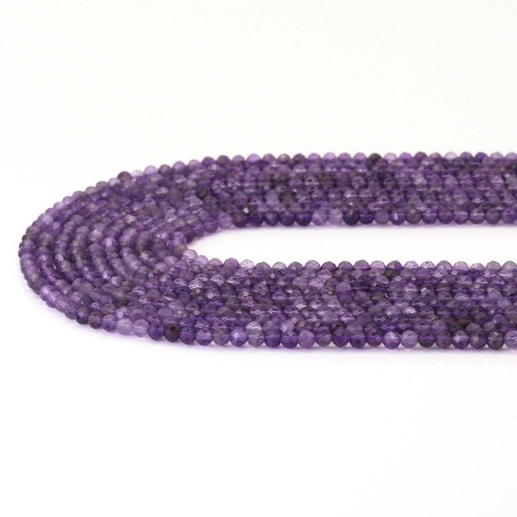 Amethyst Faceted Round Beads, 2–4mm, 15–16-Inch Strand