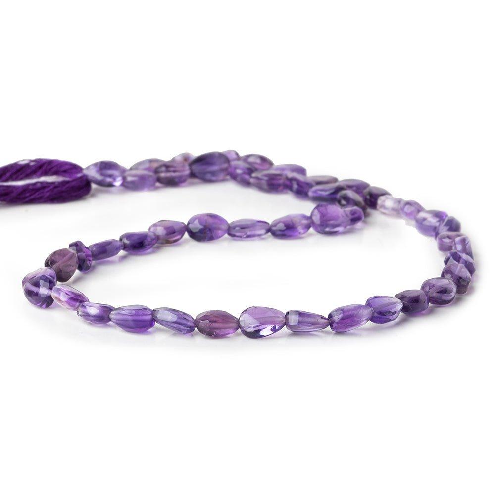 7x5mm Amethyst Straight Drill Faceted Pear Beads 14 inch