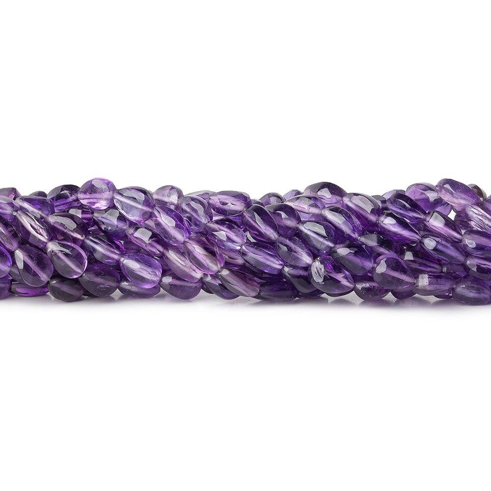 7x5mm Amethyst Straight Drill Faceted Pear Beads 14 inch