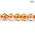 7mm Citrine Smooth Round Beads, 15-Inch Strand, 1mm Holes