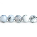 7mm White Dendritic Opal Smooth Round Beads, 16-Inch Strand