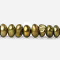 Copperish Green Keshi Freshwater Pearl Strand – 7 × 3mm, 16 Inch